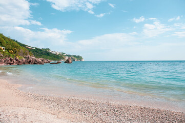 Obraz premium View on Drobni Pijesak beach, Montenegro.