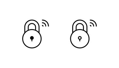 Smart Lock icon design with white background stock illustration