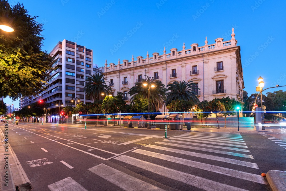 Wall mural beautiful architecture of valencia city at dawn, spain - Wall murals