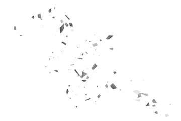 Silver glitter confetti on a white background. Decorative element.