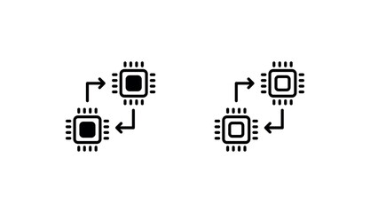 Chip To Chip icon design with white background stock illustration