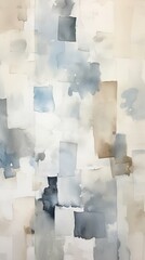 Abstract Watercolor beige and blue blocky brush stroke abstraction, ai