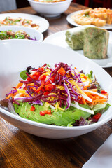 A view of a mango avocado salad.