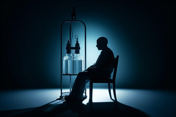 Cancer. radiotherapy treatment. Reabilitation. Immunostimulation procedure, oncology patient having a chemotherapy, Idea of healthcare, oncology illness and medicine treatment.