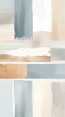 Abstract Watercolor beige and aqua brick layer brush strokes, ai
