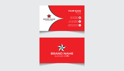 red color modern professional Business card or visiting card design.