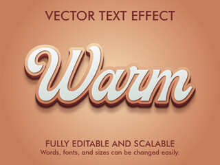 editable text effect warm font style