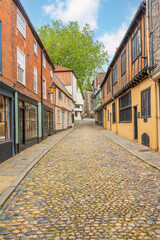 Elm Hill in the East Anglia city of Norwich in England