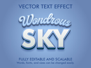 editable text effect wondrous sky font style