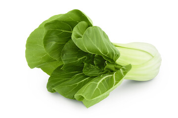 Fresh pak choi cabbage isolated on white background with full depth of field