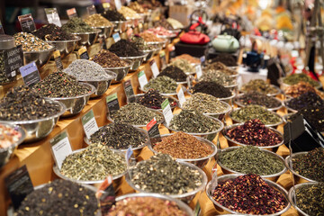 Fototapeta premium spices exposed on market