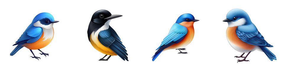 Obraz premium Bird clipart collection, vector, icons isolated on transparent background