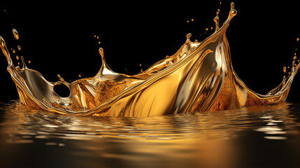 Majestic Flow of Liquid Gold. Generative AI