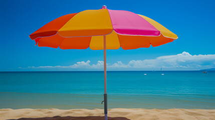 Sonnenschirm am Strand, Generative AI