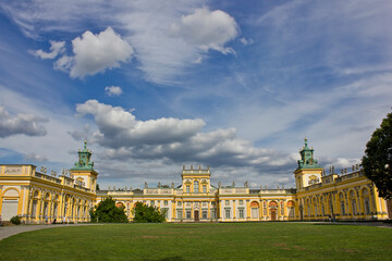 Warsaw, Poland - July 28: Baroque 17th century Wilanow Palace July 28, 2022 in Warsaw, Poland