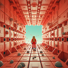 Astronaut at the end of the tunnel
