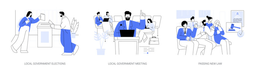 Local government representatives abstract concept vector illustrations.