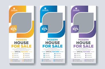 Real estate roll up or pull up banner design template Stand banner layout
