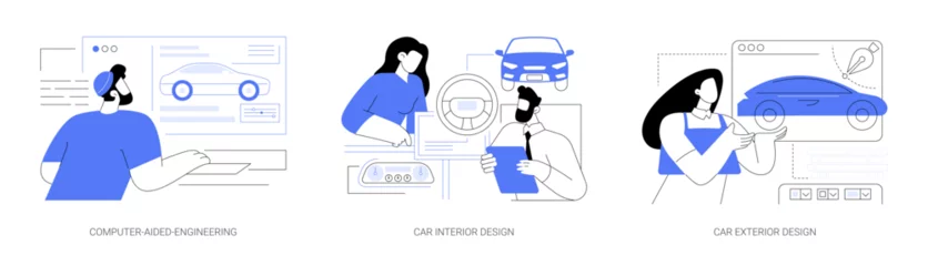 Foto auf Acrylglas Cartoon-Autos Car design abstract concept vector illustrations.