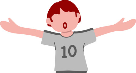 Kid Open Arms with 10 Number Shirt