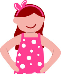 Cute Girl with Pink Fashion Style