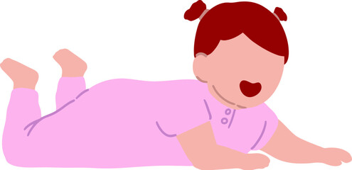 Cute Baby Girl Prone Gesture