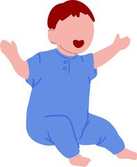 Cute Baby Sitting with Blue Clothes