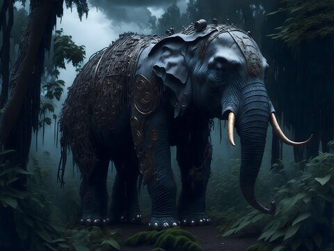 Elephant in the jungle 