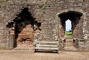 Interior of Raglan Castle - Raglan, Monmouthshire, South Wales © adfoto