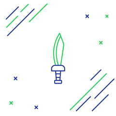 Line Pirate sword icon isolated on white background. Sabre sign. Colorful outline concept. Vector