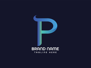 p modern letter logo design