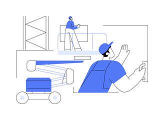 Elevated worksite abstract concept vector illustration.