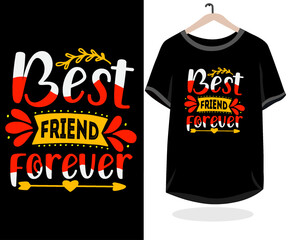 Friends t-shirt design lettering typography quote relationship merchandise vector design