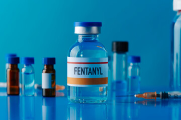 simulated vial of fentanyl - 619905743