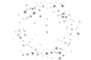 Star confetti. Silver casual confetti background. Bright design pattern.