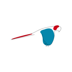 Red-and-green macaw (Ara chloropterus) continuous one line vector drawing. Green-winged parrot bird hand drawn modern simple single lineart style. Sketch. © Brsznca