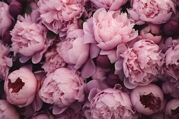 Peonies as background and texture. Generative AI.