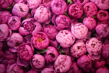 Peonies as background. Generative AI.