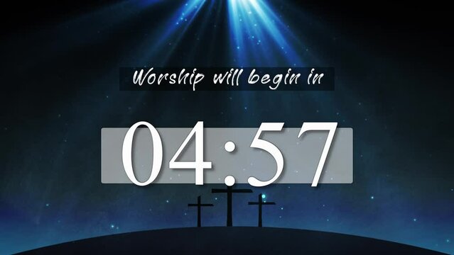 Worship countdown, 5 minutes motion backgraound
