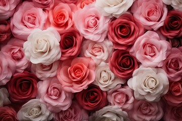Obraz premium Roses as background and texture. Generative AI.