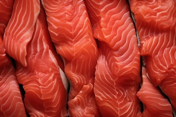 Salmon as background and texture. Generative AI.