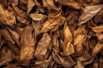 Tobacco leaves as texture. Generative AI.
