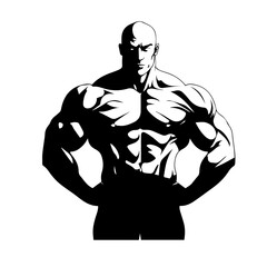 Bodybuilder silhouette illustration 