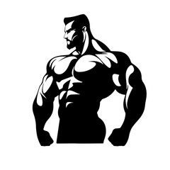 Obraz premium Bodybuilder silhouette illustration 