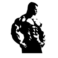 Bodybuilder silhouette illustration 