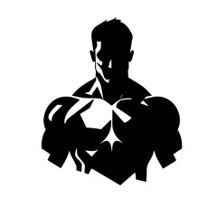 Bodybuilder silhouette illustration 
