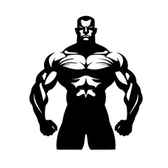 Bodybuilder silhouette illustration 