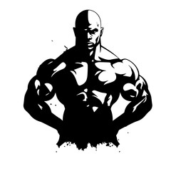 Bodybuilder silhouette illustration 