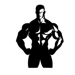 Fototapeta premium Bodybuilder silhouette illustration 