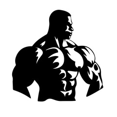Bodybuilder silhouette illustration 